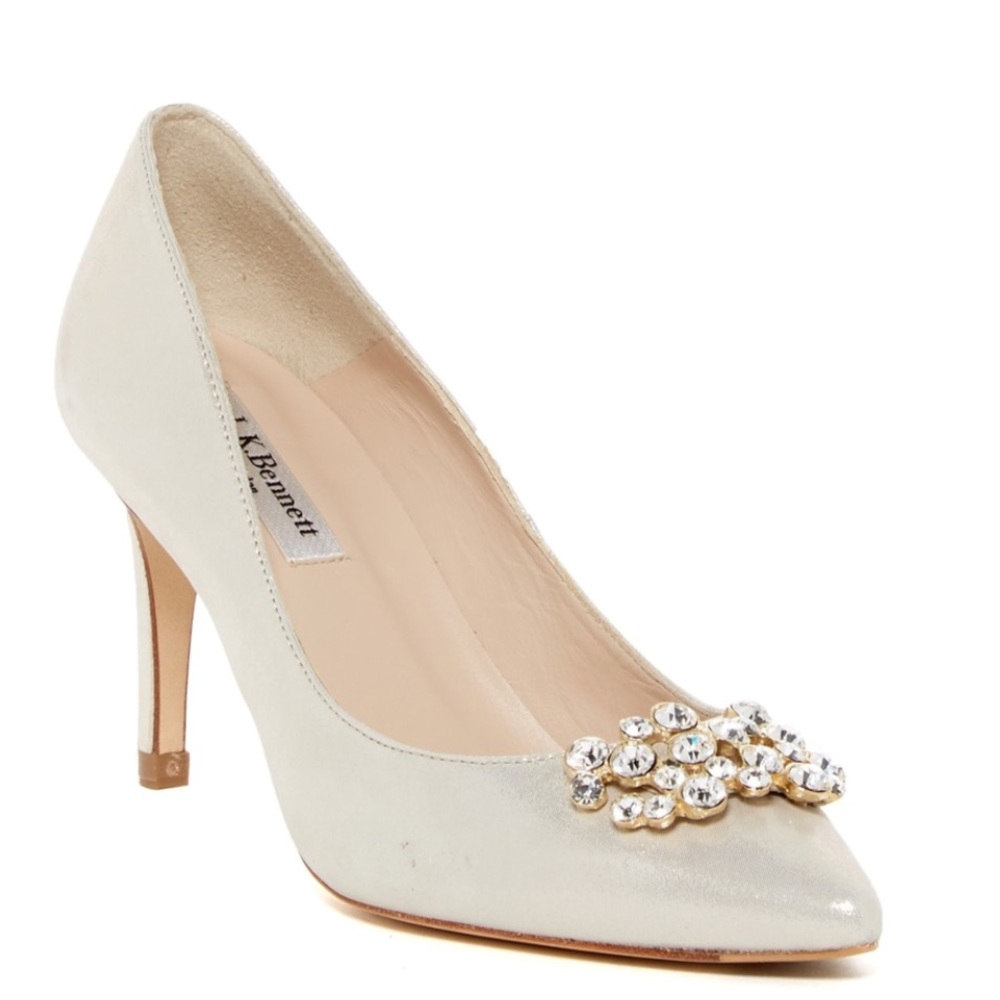 L.K. Bennett Foley Pump w/ Crystal Embellishment $475 New!